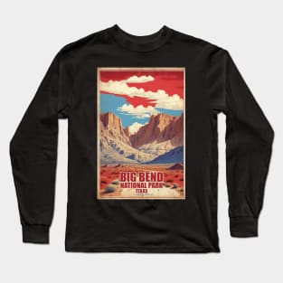 Big Bend National Park Texas USA Travel Tourism Retro Vintage Long Sleeve T-Shirt